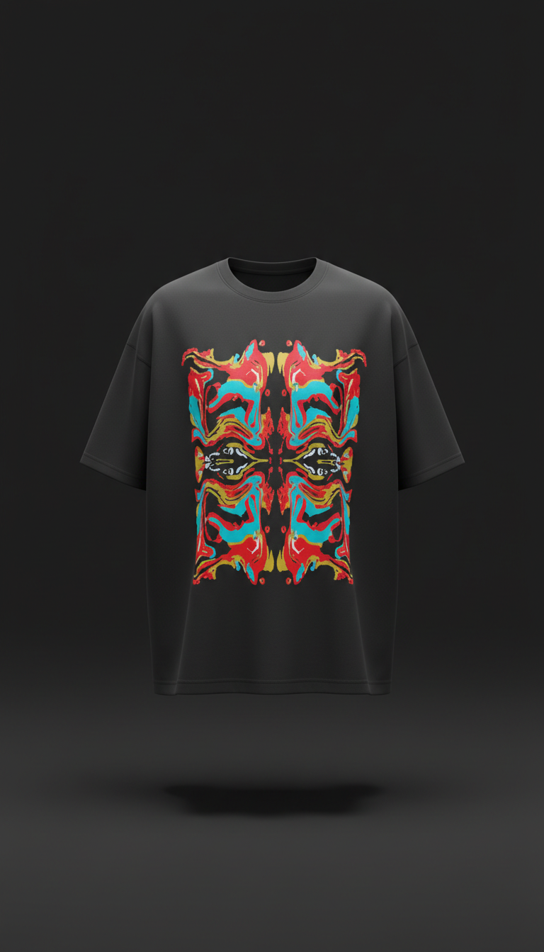 Oversized Infrared Red Graphic Tee